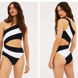 Beach Riot, Joyce One Piece Black & White, NWT Size Small